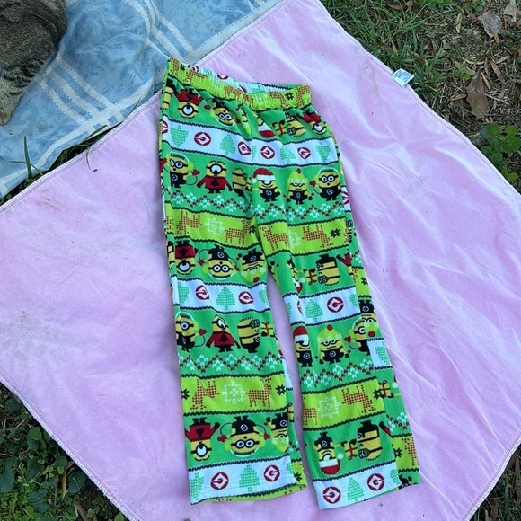 Despicable Me Minions Fleece Elastic Waist Pajama Pants PJs Bottoms Green Boys M - Picture 9 of 16